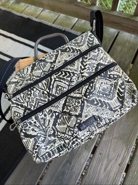 Sakroots Black & Cream Patterned Crossbody Bag